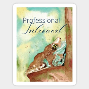 Professional Introvert Frog Sticker